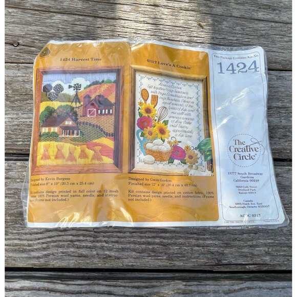 Vintage 1970s Creative Circle Crewel Embroidery Kit Barn Harvest NOS - Picture 8 of 8
